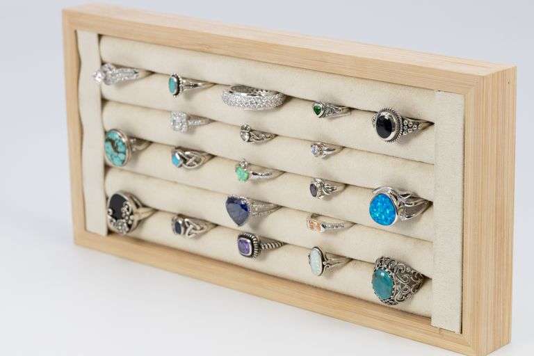 Sterling Silver Ring Assortment Various Sizes & Styles (20 Ring Lot)