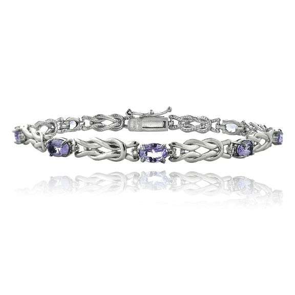 Amethyst & Diamond Accent Bracelet