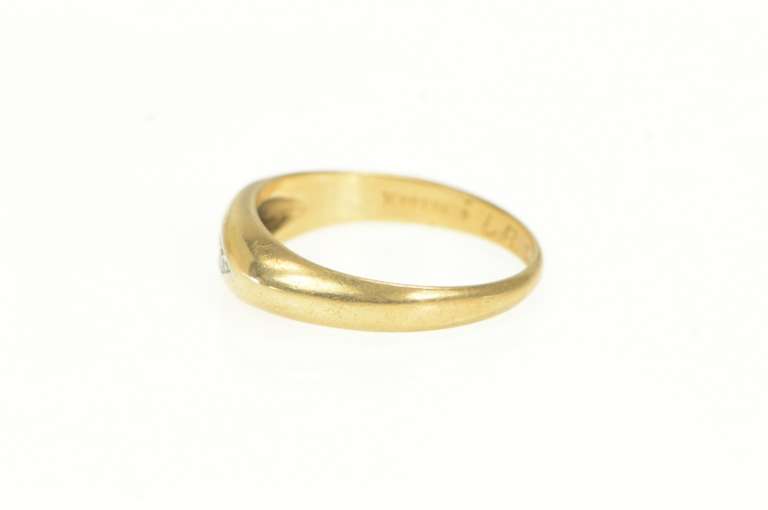 14K Yellow Gold 1940's Diamond Men's Classic Wedding Band Ring