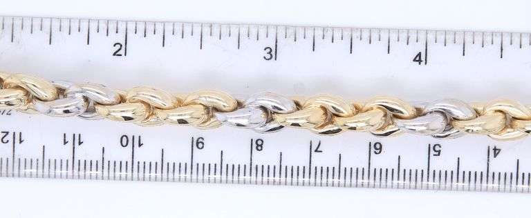 Incredible 2 Tone Fancy Gold Link Bracelet