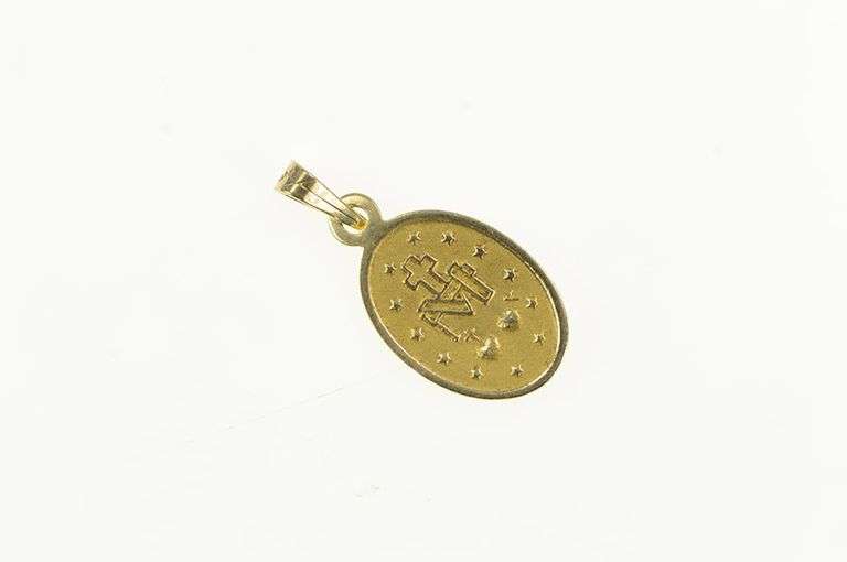 14K Yellow Gold Catholic Virgin Mother Mary Christian Charm/Pendant