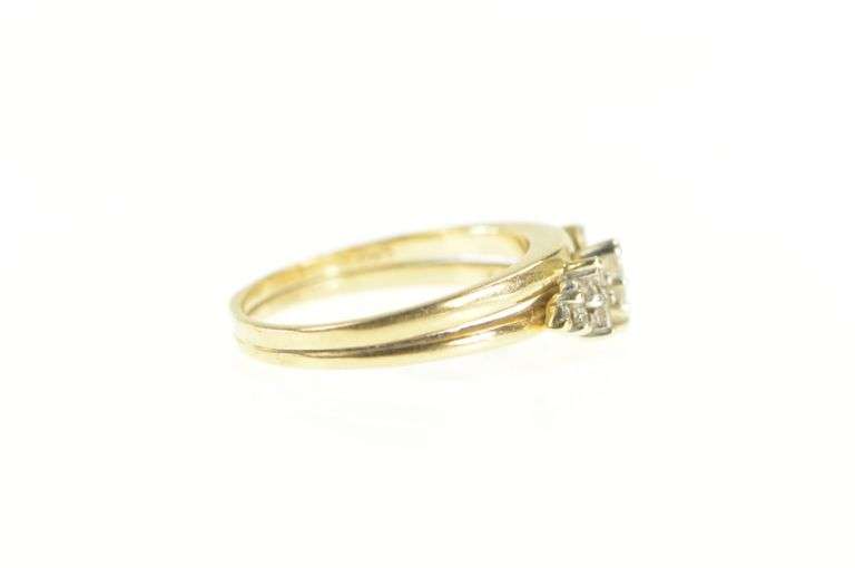 14K Yellow Gold 0.65 Ctw Marquise Diamond Bridal Engagement Ring