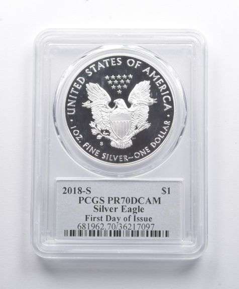 PR70 DCAM 2018-S American Silver Eagle FDOI Signed Cleveland PCGS