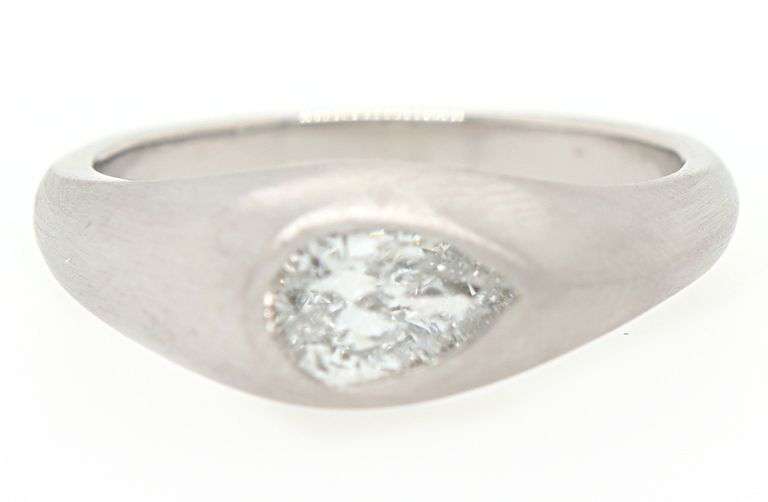 0.60ct Pear Diamond Bezel Set Solitaire Ring in Platinum