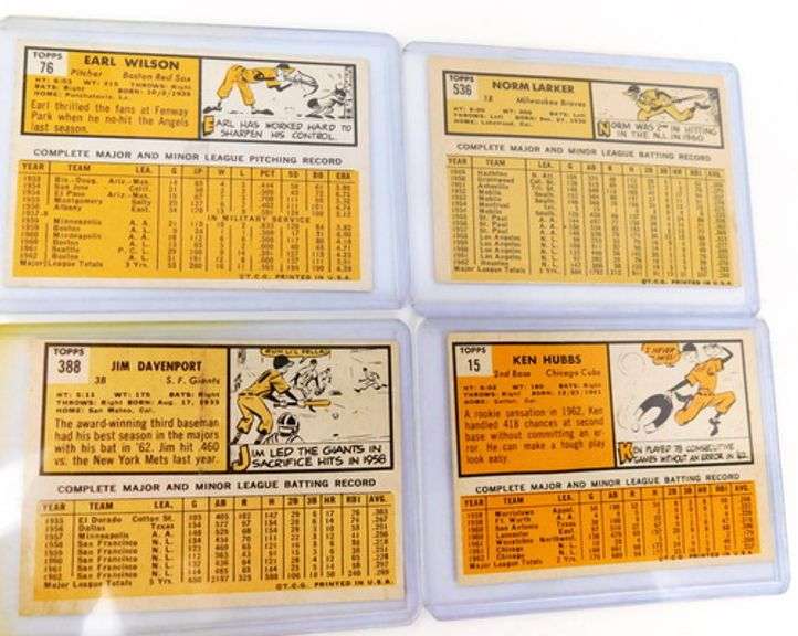 4 Topps 1963 Baseball Cards
