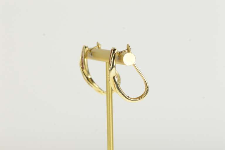 10K Yellow Gold 2.20 Ctw Natural Ruby Diamond Oval Hoop Earrings