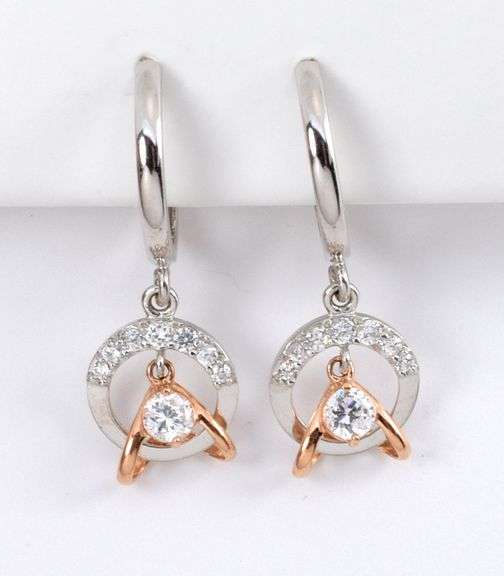 Sweet 14k WG Dangle Earrings
