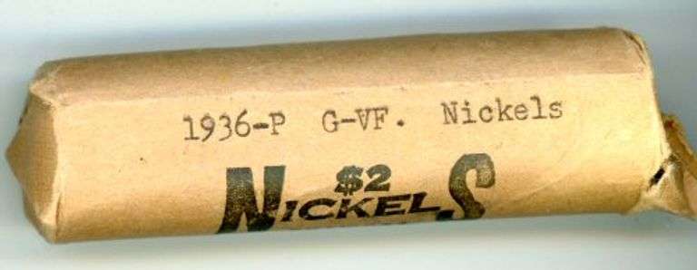 Wrapped Roll of Buffalo Nickels