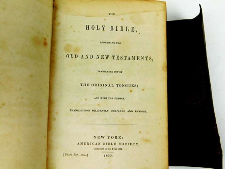 1855 Small Antique Leather Bible