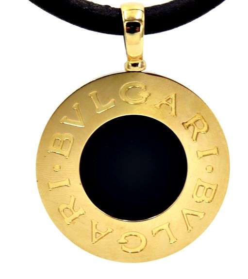 Bvlgari Tondo Reversible Onyx Pendant Necklace in 18K and Steel
