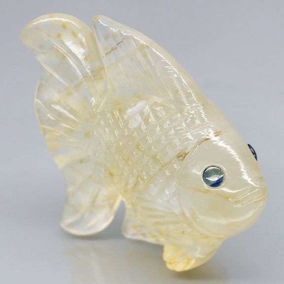 Gorgeous 45.26ct Agate and Sapphire carving