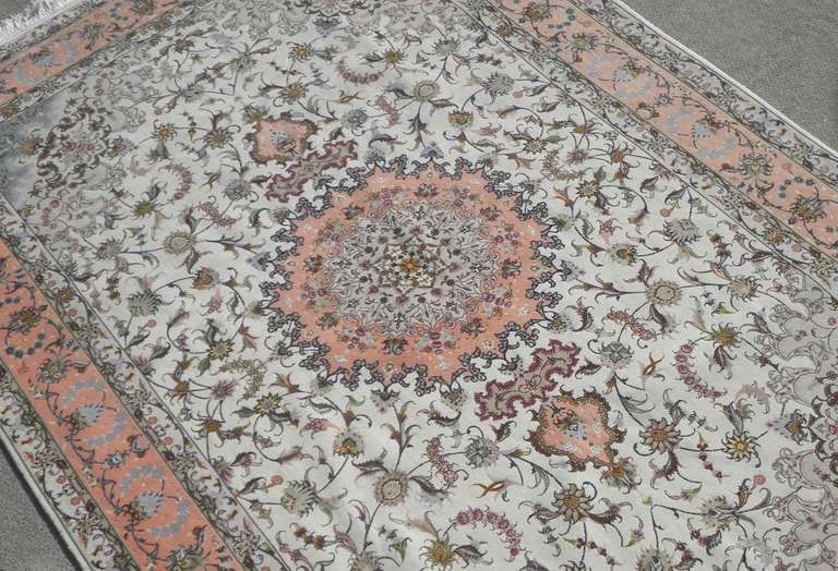 Stunning Part Silk Persian Tabriz 6.7x10