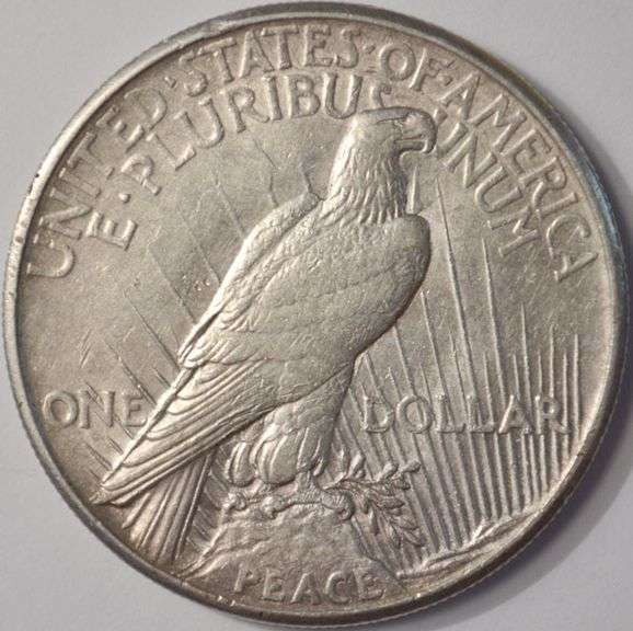 1921 High Relief Peace Silver Dollar, Circulated.