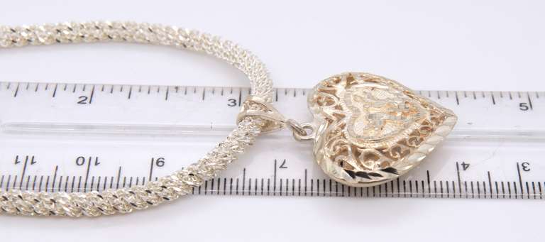 Heart Shaped Pendant on Italian Chain Necklace