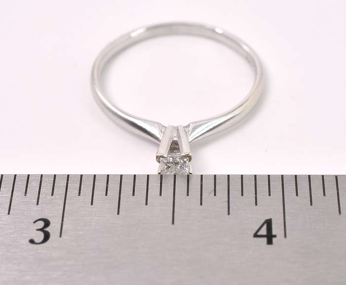 Solitaire Diamond Ring In 14K White Gold