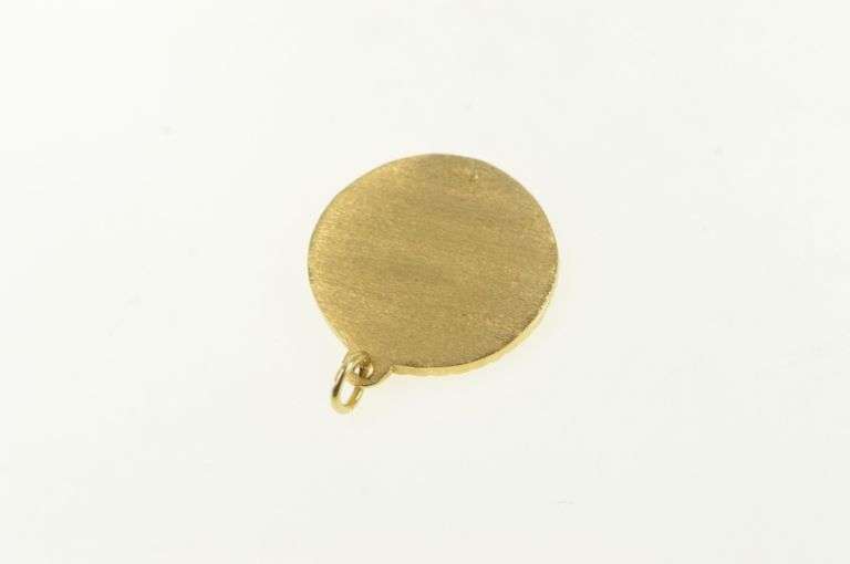 14K Yellow Gold Greek Chariot Scene Gladiator Pendant