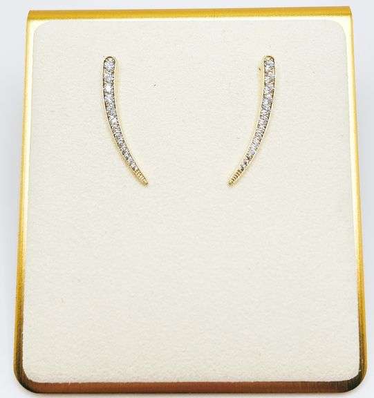 14kt Solid Yellow Gold & Diamond Earrings