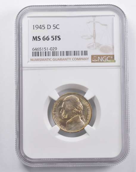 MS66 5FS 1945-D Jefferson Nickel NGC