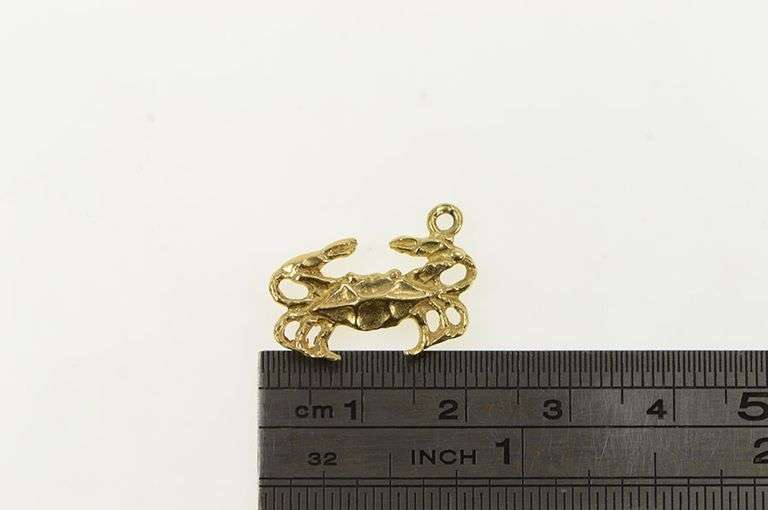 14K Yellow Gold Crab Astrology Cancer Sign Zodiac Sign Charm/Pendant