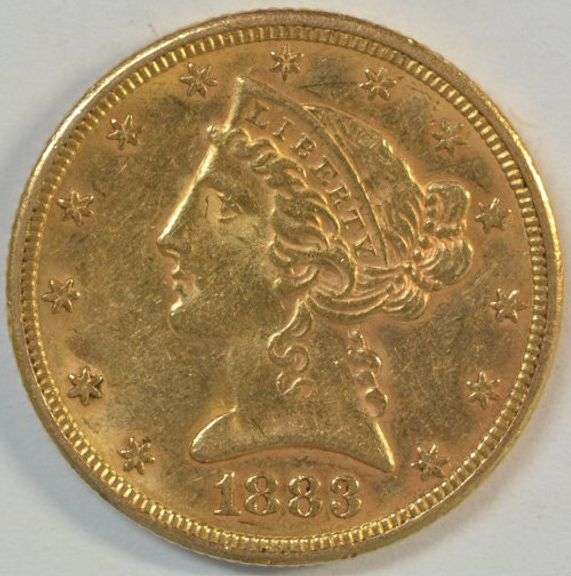 Fully struck and lustrous 1883 US $5 Liberty Gold Piece. Better date