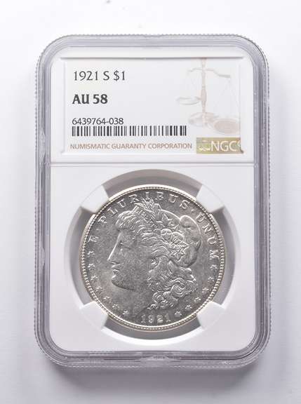 AU58 1921-S Morgan Silver Dollar NGC