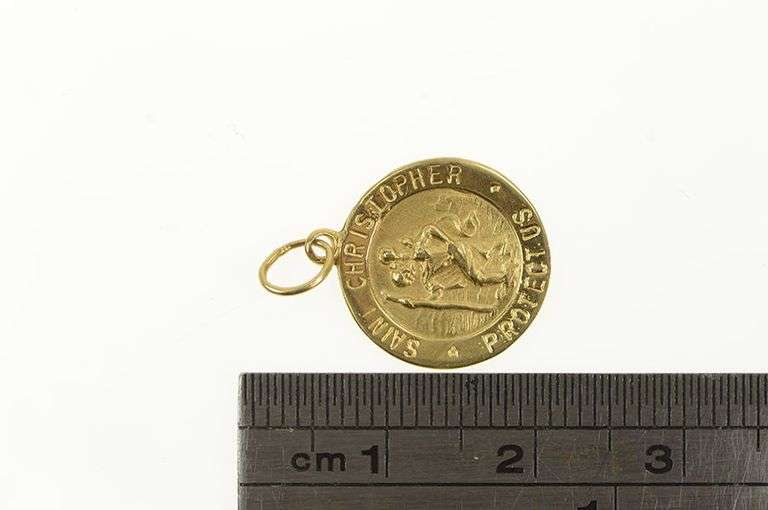 14K Yellow Gold Saint Christopher Protection Symbol Charm/Pendant