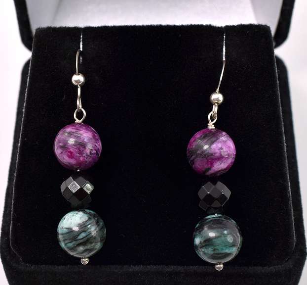 Mutli-Gemstone Earring In Sterling Silver