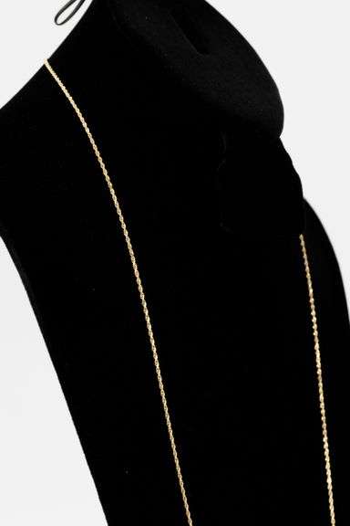 14k Yellow Gold Solid Diamond-Cut Rope Link Chain 1.5mm Necklace 24"