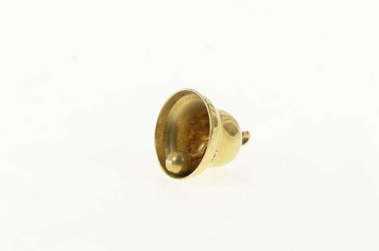 14K Yellow Gold 3D Articulated Vintage Wedding Bell Charm/Pendant