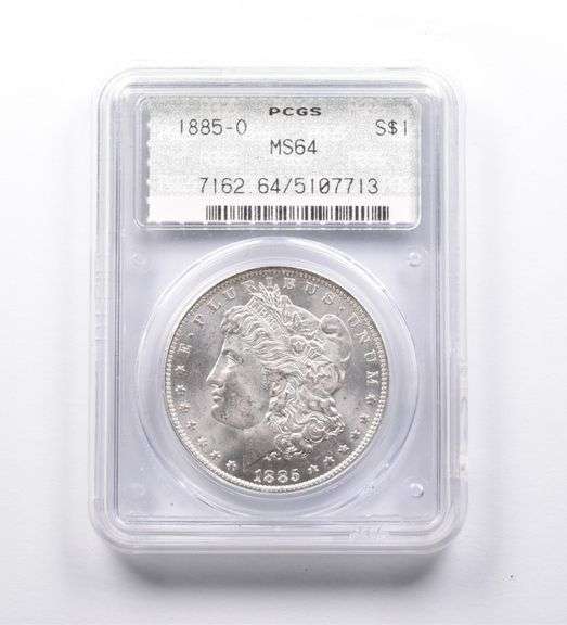 MS64 1885-O Morgan Silver Dollar PCGS DOILY LABEL Rattler