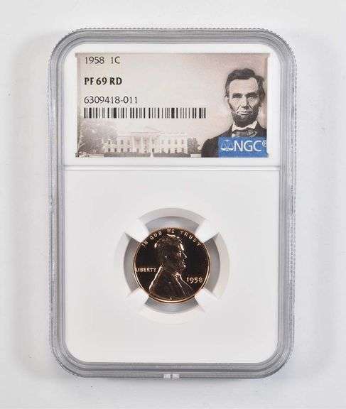 PF69 RD 1958 Lincoln Wheat Cent - Graded NGC