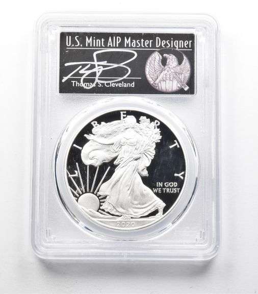 PR70DCAM 2020-W American Silver Eagle FDOI FUN Signed Cleveland PCGS