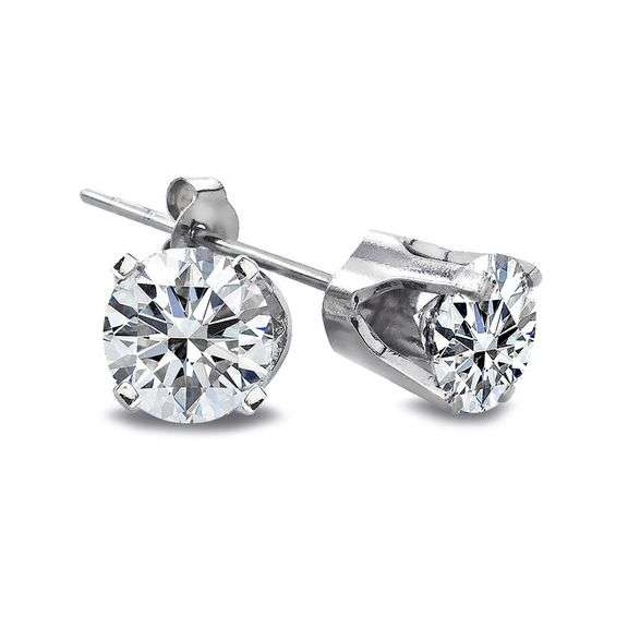 1/4 Ct Round Diamond 14K White Gold Earrings
