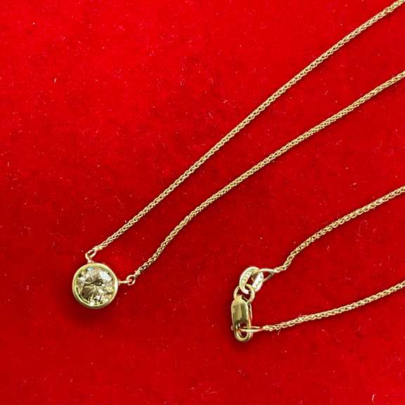 CERTIFIED BRAND NEW 14K GOLD AND DIAMOND CHAIN AND PENDANT