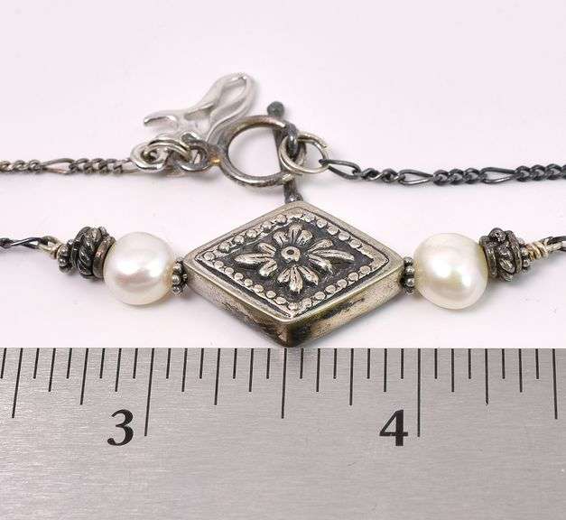 Pearl Necklace In Sterling Silver