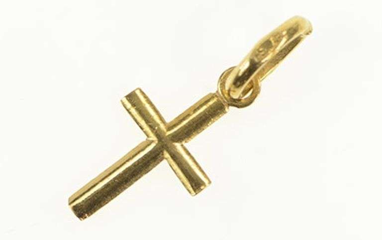 14K Yellow Gold Classic Cross Christian Faith Symbol Charm/Pendant