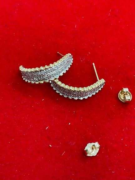 14K GOLD AND DIAMOND EARRINGS