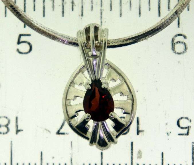 Italian Sterling Silver Amethyst Pendant With Chain