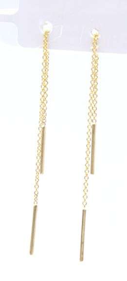 Beautiful Yellow Gold Bar Earring Threaders