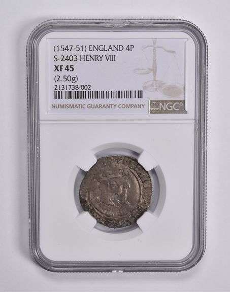 XF45 (1547-51) England 4 Pence S-2403 Henry VIII (2.50 Grams) NGC
