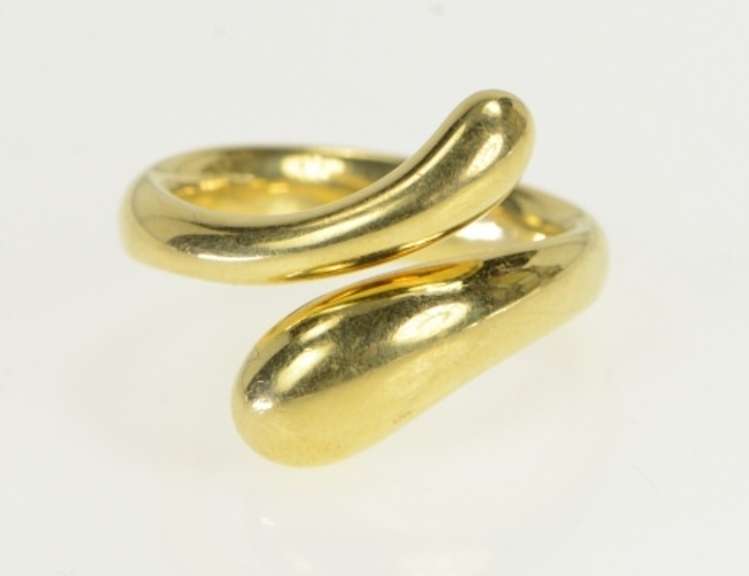 18K Yellow Gold Tiffany & Co. Elsa Peretti Teardrop Bypass Ring