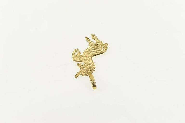 14K Yellow Gold Diamond Cut Unicorn Unique Symbol Charm/Pendant
