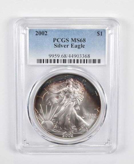 MS68 2002 American Silver Eagle - PCGS Beautiful Tone!