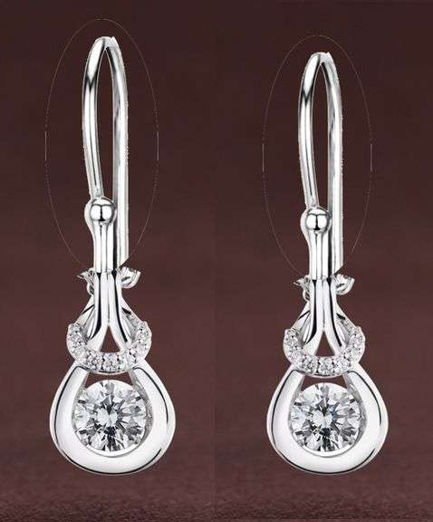 Love knot Platinum over 925 non tarnish sterling silver with dancing