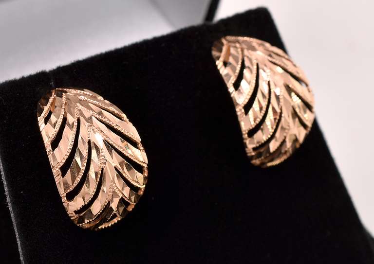 Gorgeous 14K Rose Gold Earrings
