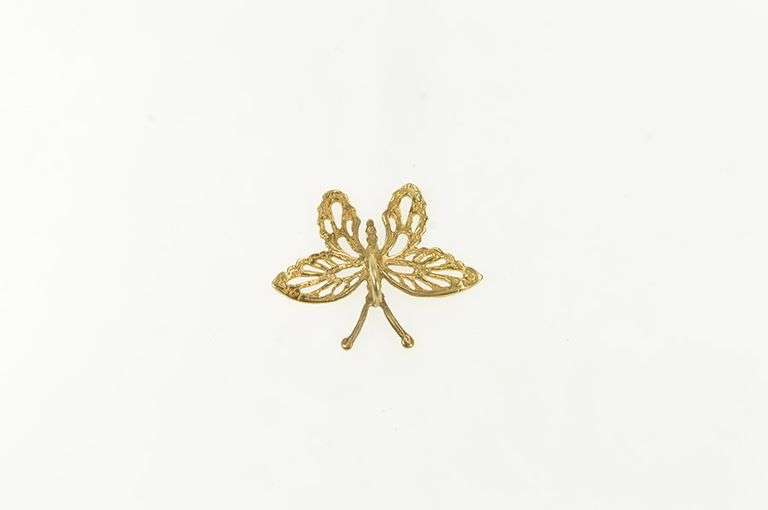 14K Yellow Gold Butterfly Life Change Symbol Classic Pendant