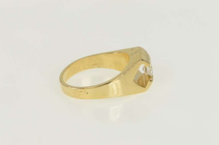 14K Yellow Gold 0.45 Ct VS Diamond Pressure Set Men's Ring