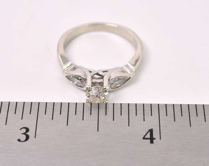Solitaire Approx. 0.70CTS Diamond Ring In 14K White Gold