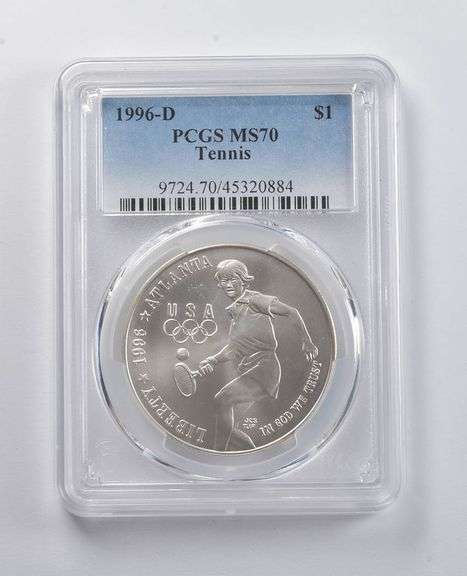 MS70 1996-D Atlanta Olympic Games Commemorative Dollar Tennis PCGS