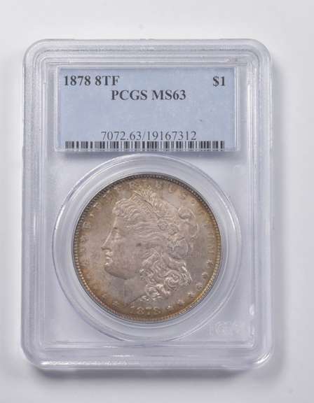 MS63 1878 8TF Morgan Silver Dollar PCGS Great Color
